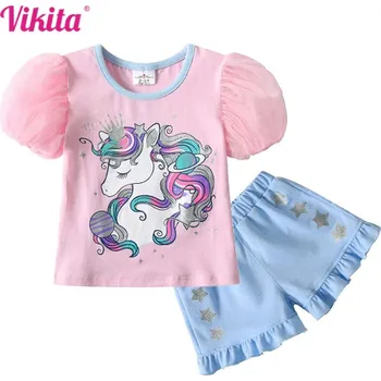 Unicorn (Jednorožci) Dívčí letní set - kraťasy + tričko s jednorožcem (vel. 3-12 let) Velikost: 8 let