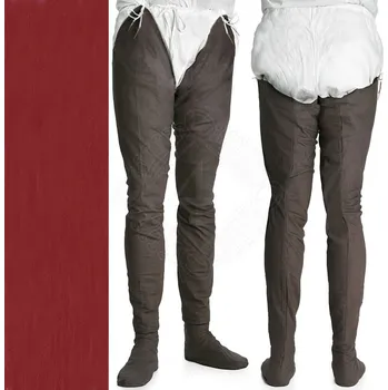 Karnevalový kostým Marshal Historical Látkové nohavice do brnění, 12. - 14. století., červená