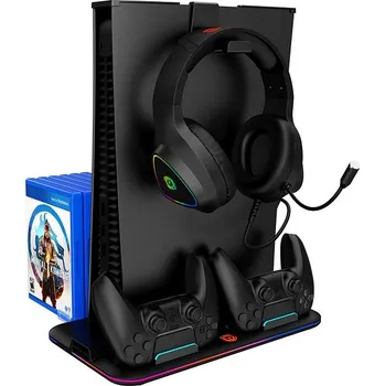 Stojan pro herní konzoli Canyon multifunkční chladící stojan pro PS5, černý