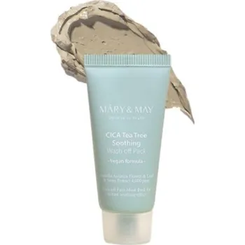 Pleťová maska MARY&MAY - VEGAN CICA TEA TREE SOOTHING WASH OFF PACK - Zklidňující pleťová maska s CICA a tea tree 30 g