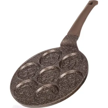 Pánev Banquet Pánev na 7 lívanců s nepřílnavým povrchem Granite Brown Smile 26 cm