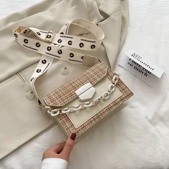 Kabelka Elegantní dámská kabelka | crossbody s širokým popruhem - Bílý