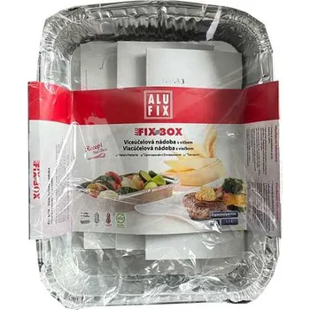 Party nádobí Miska ALU s víčkem 1100 ml, 170x220mmx40mm, 3 ks