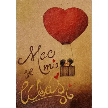 Kalendář Přáníčko BeBechy - recyklovaný papír - Líbáš