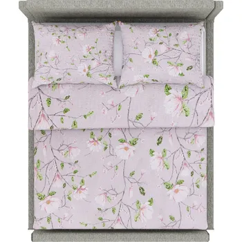 Povlečení Tegatex Povlečení krep - květy magnólií s lístky 70*90 cm, 140*200 cm
