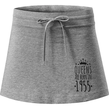 Dámské oblečení Queens are born in 1955 - Sportovní sukně - two in one - L ( Tmavě šedý melír )