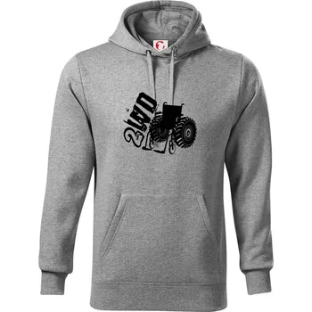 Pánská mikina Vozíčkář 2WD - Mikina pánská Cape s kapucí - 5XL ( Tmavě šedý melír )