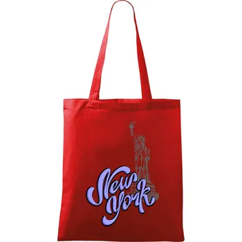 Nákupní taška New York Lettering - Taška bavlněná - 42 x 38 cm ( Červená )