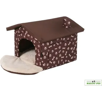 O´Lala Pets Bouda COMFORT - D118 hnědo-béžová - různé velikosti rozměry 52 x 60 cm