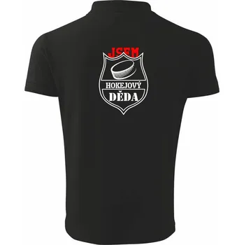 Pánská košile Hokejový děda / hokejová babička - puk - Polokošile pánská Pique Polo 203 - 5XL ( Černá )