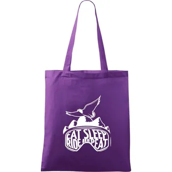 Eat sleep ride repeat - hory - Taška bavlněná - 42 x 38 cm ( Fialová )