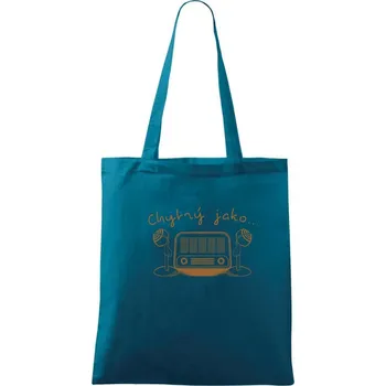 Chytrý jako rádio - Taška bavlněná - 42 x 38 cm ( Petrolejová )