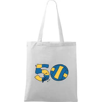 Volejbal kulaté narozeniny 50 - Taška bavlněná - 42 x 38 cm ( Bílá )