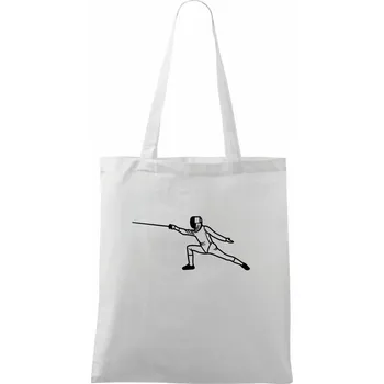 Nákupní taška Šermíř výpad - Taška bavlněná - 42 x 38 cm ( Bílá )