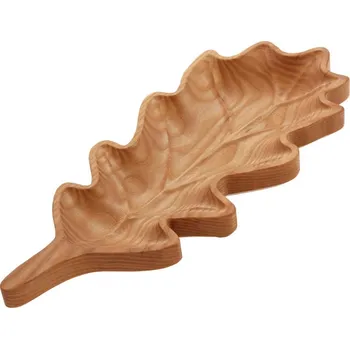 Dřevotéka - Dřevěný tác - List vyřezaný 35x15 cm Dřevěný tác - List vyřezaný 35x15 cm
