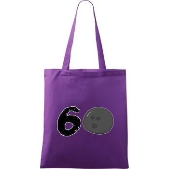 Bowling kulaté narozeniny 60 - Taška bavlněná - 42 x 38 cm ( Fialová )