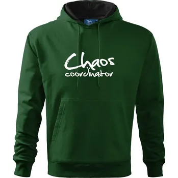 Pánská mikina Chaos coordinator - Mikina pánská Cape s kapucí - 5XL ( Lahvově zelená )