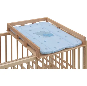 přebalovací pult a komoda Přebalovací pult OGY Scarlett na postýlku - přírodní - s přebalovací podložkou Slon - Modrá