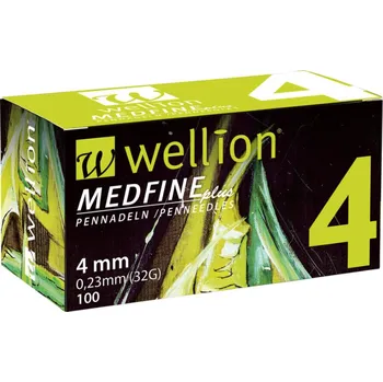 Odběrové pero Jehly pro všechna inzulinová pera Wellion Medfine Plus 32G x 4 mm, 100 ks
