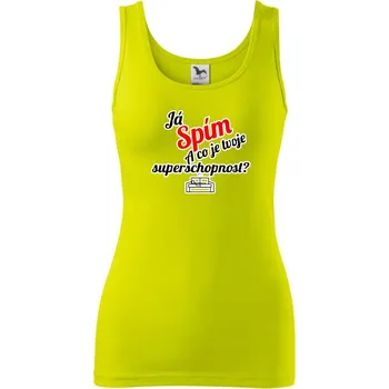 Dámské tričko Já spím - tvoje superschopnost? šikmý nápis - Dámské tílko - 2XL ( Limetková )