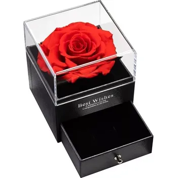 umělá květina VERK Věčná růže v dárkovém balení se šuplíčkem