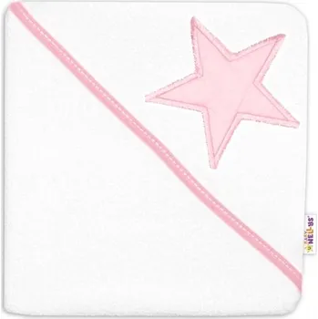 Osuška dětská termofroté - RŮŽOVÁ HVĚZDA smetanová s růžovou - 80x80cm
