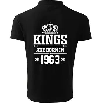 Pánská košile Kings are born in 1963 - Polokošile pánská Pique Polo 203 - 2XL ( Černá )
