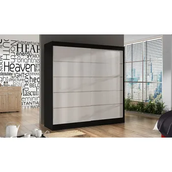 Šatní skříň Skříň Baja IV 200 černá/bílá