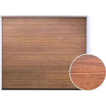 Garážová vrata DoorHan Garážová vrata se zámkem | Woodgrain Zlatý dub, středová drážka Šířka stavebního otvoru (mm): 2500, Výška stavebního otvoru (mm): 2030