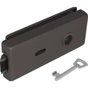 Dveřní kování TI - Zámek na skleněné dveře kování na sklo BB otvor 4021 T - Titan (141)