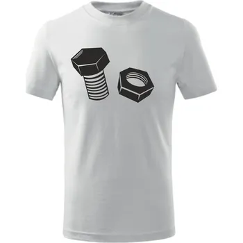 Chlapecké tričko ON-DESIGN Dětské tričko ŠROUB A MATICE Velikost: 158 cm/12 let, Barva: bílá