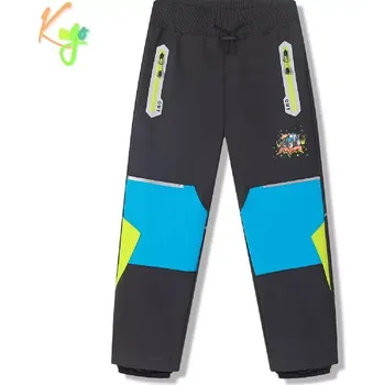 Dětská móda Chlapecké softshellové kalhoty nezateplené Kugo HK5652, tm. šedé