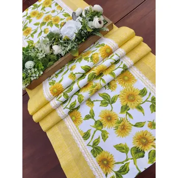 ubrus Běhoun - rozkvetlé slunečnice se světle žlutou