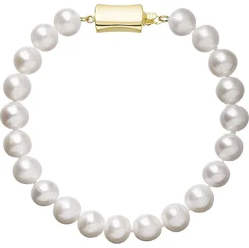 Náušnice Perlový náramek z říčních perel se zapínáním ze 14 karátového zlata 923003.1/9267A bílý