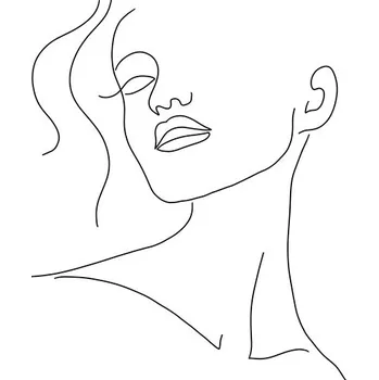 Plakát Plakát, Obraz - Minimal woman face line art, Veronika Boulová