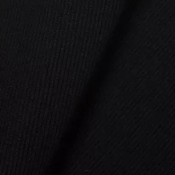 Žebrovaný úplet, Černý Premium (E)