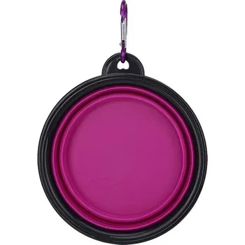 Miska pro psa Praktická cestovní skládací miska na krmivo, či vodu pro domácí mazlíčky (objem 350 ml / 1 l ) Barva: Fialová, Velikost: 1 l