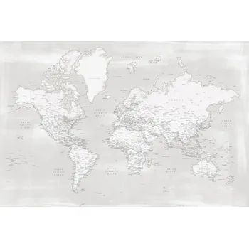Plakát Plakát, Obraz - Rustic distressed detailed world map in neutrals, Blursbyai