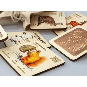 Dřevěná hračka Lesní svět Malá frotážová sada Zvířátka z lesa 1