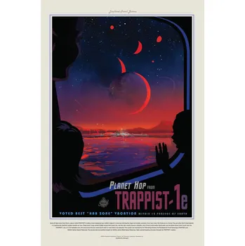 Plakát Plakát, Obraz - Trappist 1E (Planet & Moon Poster) - Space Series (NASA)