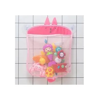 úložný prostor na hračky Síťkový vak na hračky do vany - růžová kočička