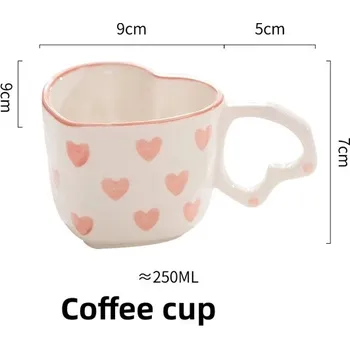 Keramický hrnek tvaru srdce pro kávu a čaj - Kávový šálek,201-300 ml