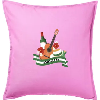 Polštář Andalucia kytara a stuha - Polštář 50x50 - 50x50 - Pouze potah ( Růžová )