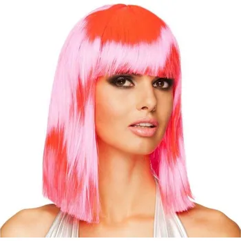 Karnevalová paruka Dámská paruka dance, neonová růžová