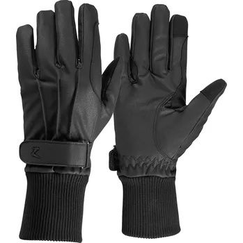 Jezdecké rukavice Horze Jezdecké rukavice z PU kůže s fleecem Barva: Černá, Velikost: L