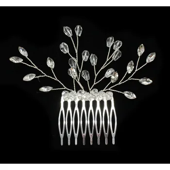 Ozdoba do vlasů Hřebínek s kamínkovou ozdobou Barva: stříbrná