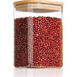 Orion Skleněná dóza hranatá s bambusovým víkem, 1l BORO