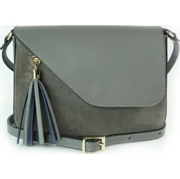 Kabelka Kožená crossbody kabelka Vera Pelle VP3B šedá