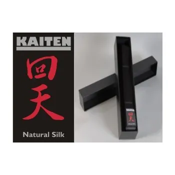 Bojový sport KAITEN ČERNÝ PÁSEK NA KIMONO z PŘÍRODNÍHO HEDVÁBÍ - v boxu Délka: 350