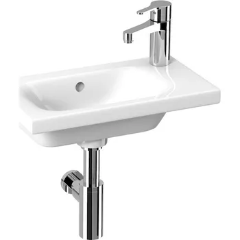 Umyvadlo Jika MIO-N umývátko BÍLÁ PERLA asymetrické 45 x 25 otvor pro baterii vpravo